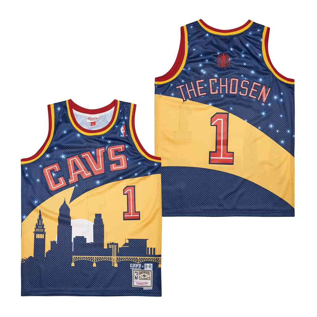 The Chosen 1 Cleveland Cavaliers Navy Yellow Unisex Jersey - Adult Sizes S-3XL