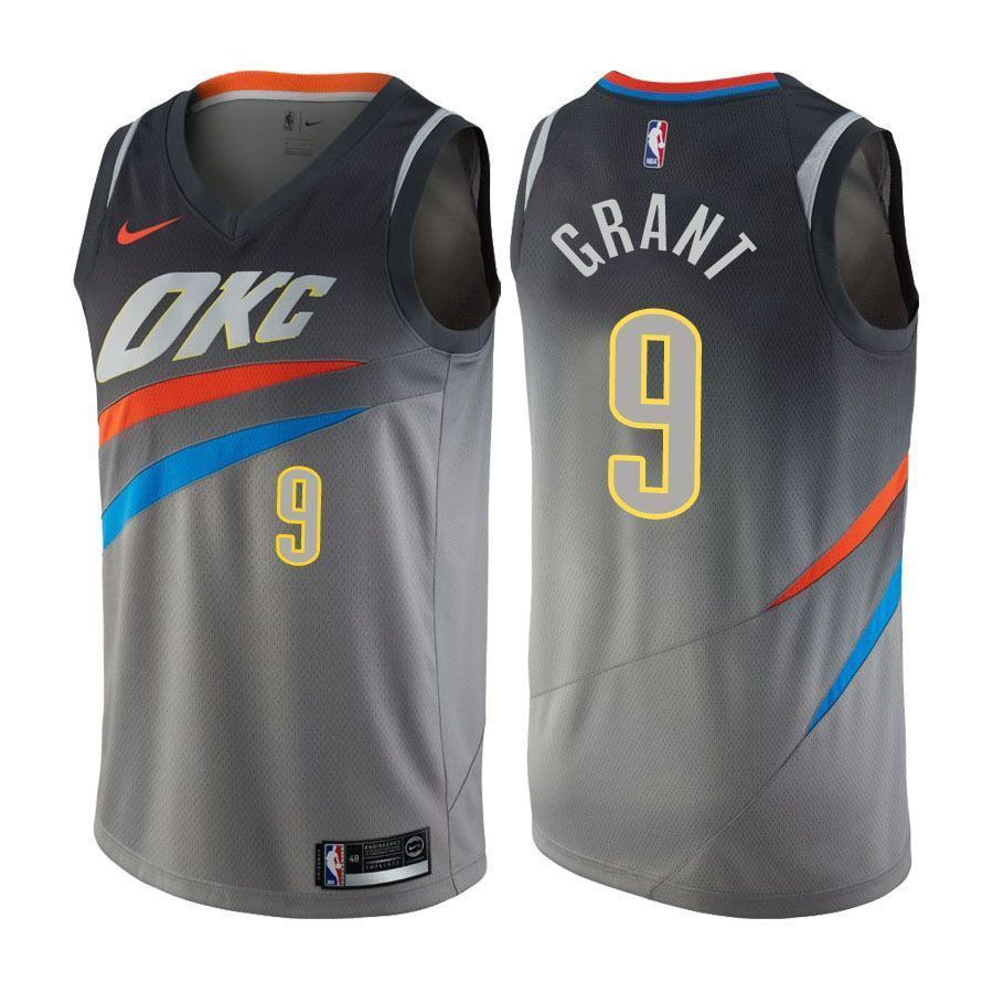 Thunder Jerami Grant #9 City Edition Gray Basketball Jersey Unisex