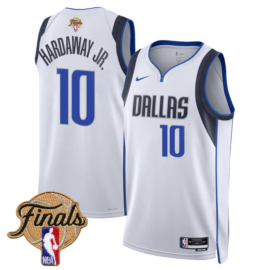 Tim Hardaway Jr. 10 Dallas Mavericks 2024 Finals Patch Swingman Jersey Association Edition White