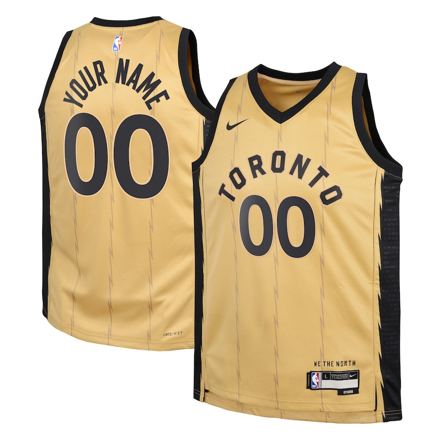 Toronto Raptors 2023/24 City Edition Swingman Custom Youth Jersey Gold - Youth Sizes S-3XL