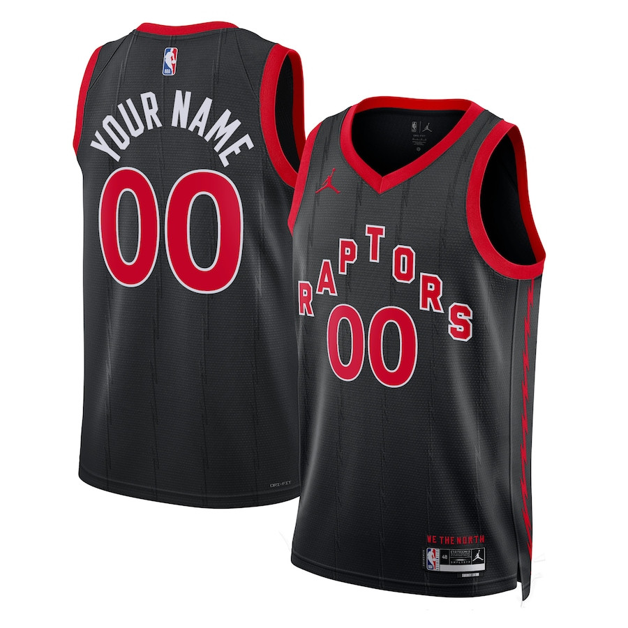 Toronto Raptors 2023/24 Statement Swingman Custom Men Jersey Black Multicolor