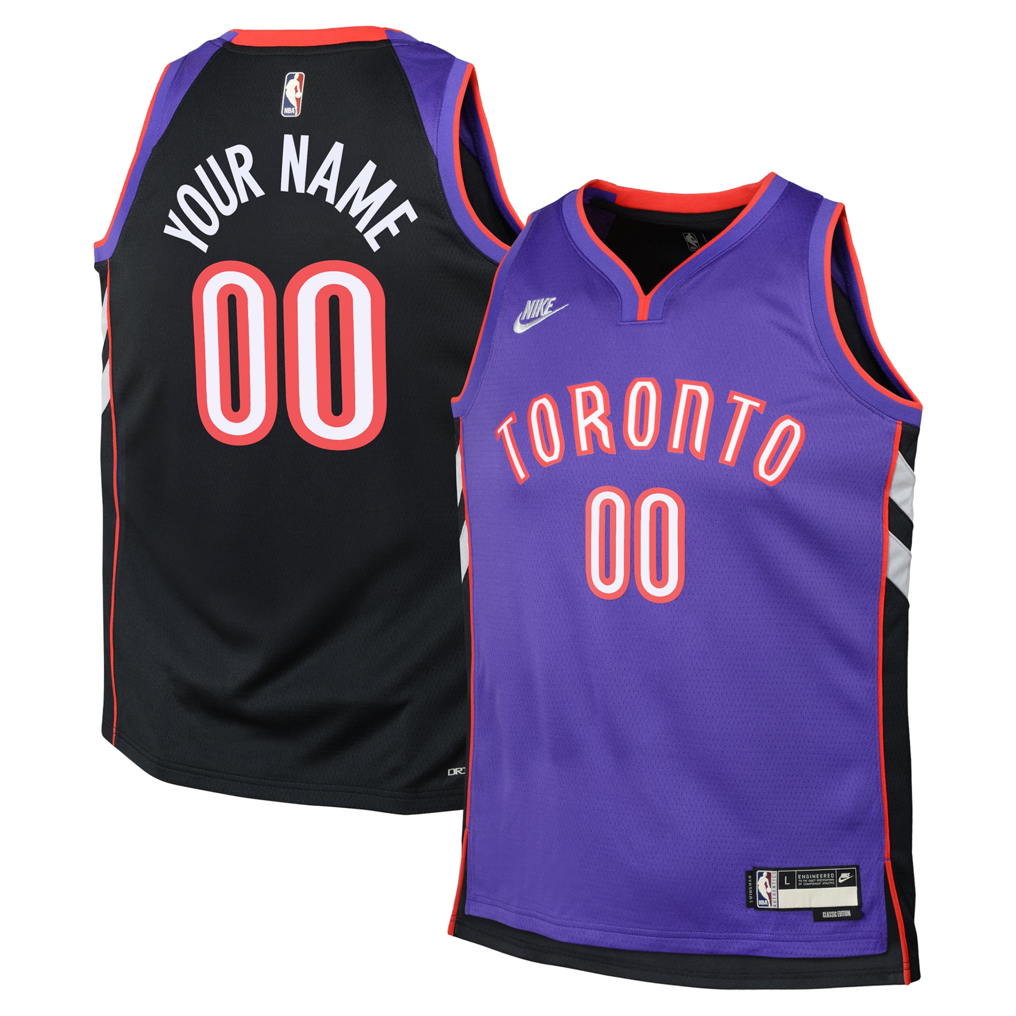 Toronto Raptors NBA Hardwood Classic Swingman Jersey Custom Youth S-XXL Multicolor