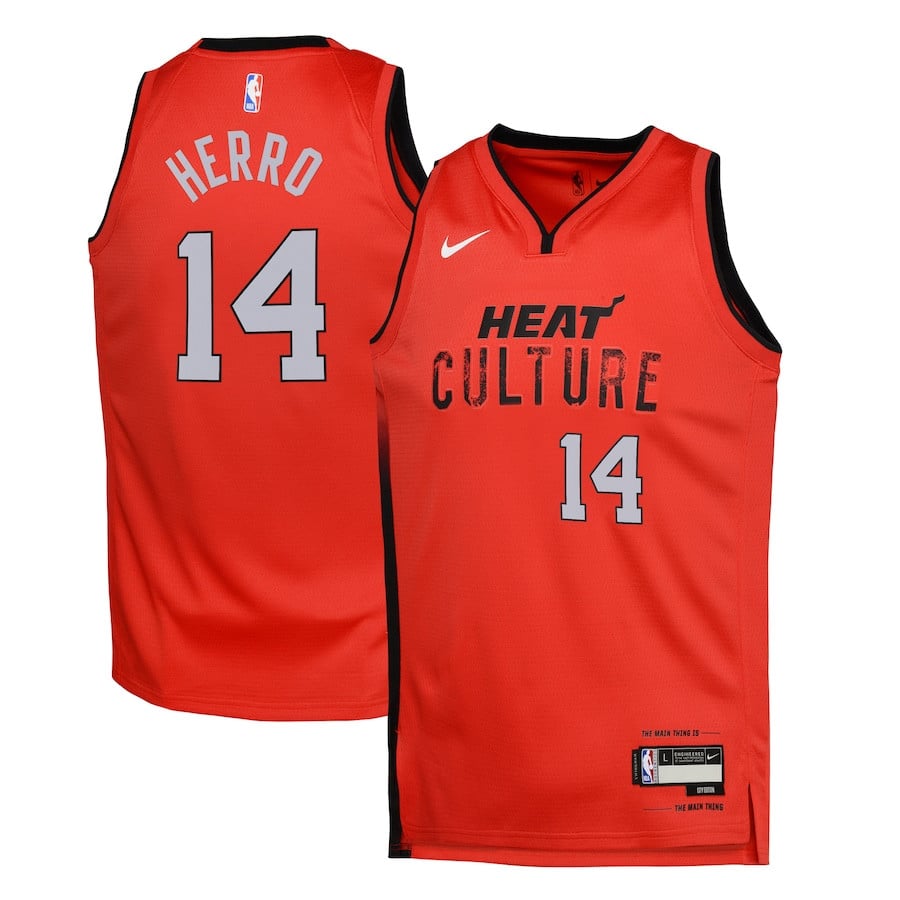 Tyler Herro 14 Miami Heat 2024/25 Youth Swingman Jersey City Edition Red