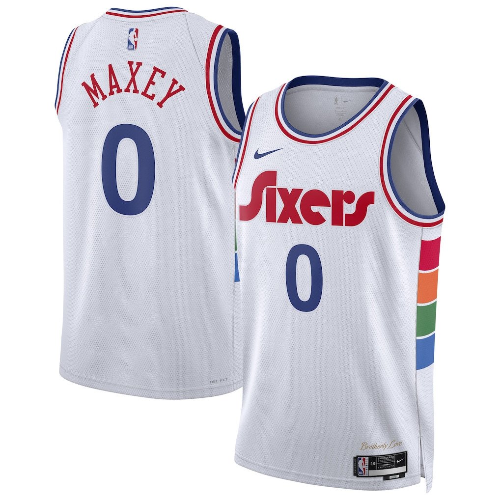 Tyrese Maxey #0 Philadelphia 76ers Unisex 2024/25 City Edition Swingman Jersey - White
