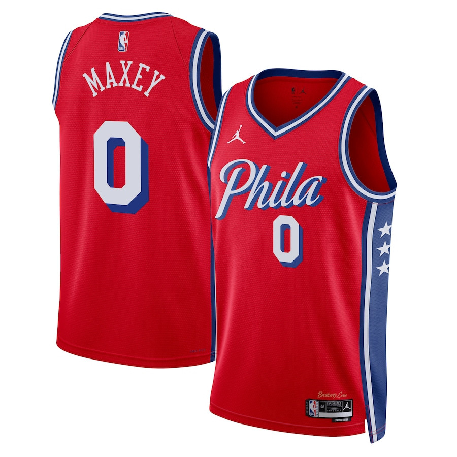 Tyrese Maxey #0 Philadelphia 76ers Unisex Swingman Jersey Statement Edition Red