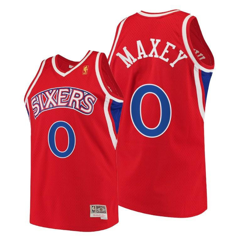Tyrese Maxey Philadelphia 76ers Red Throwback 90s Swingman Jersey Men S-3XL