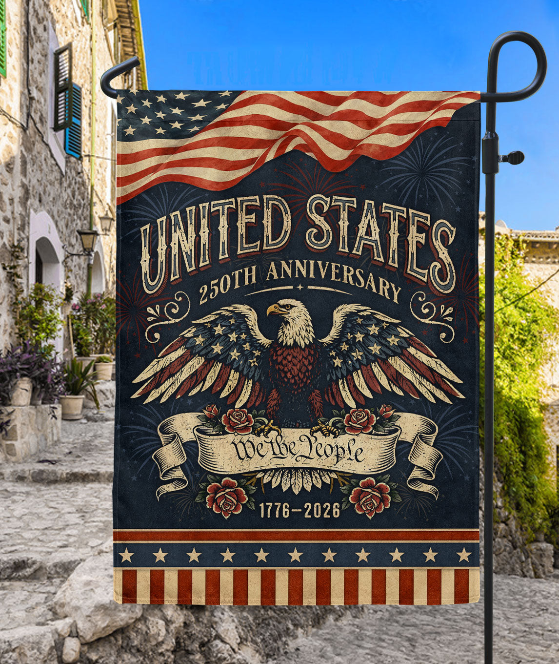 United States 250th Anniversary 1776-2026 Garden Flag We The People Bald Eagle Double Sided