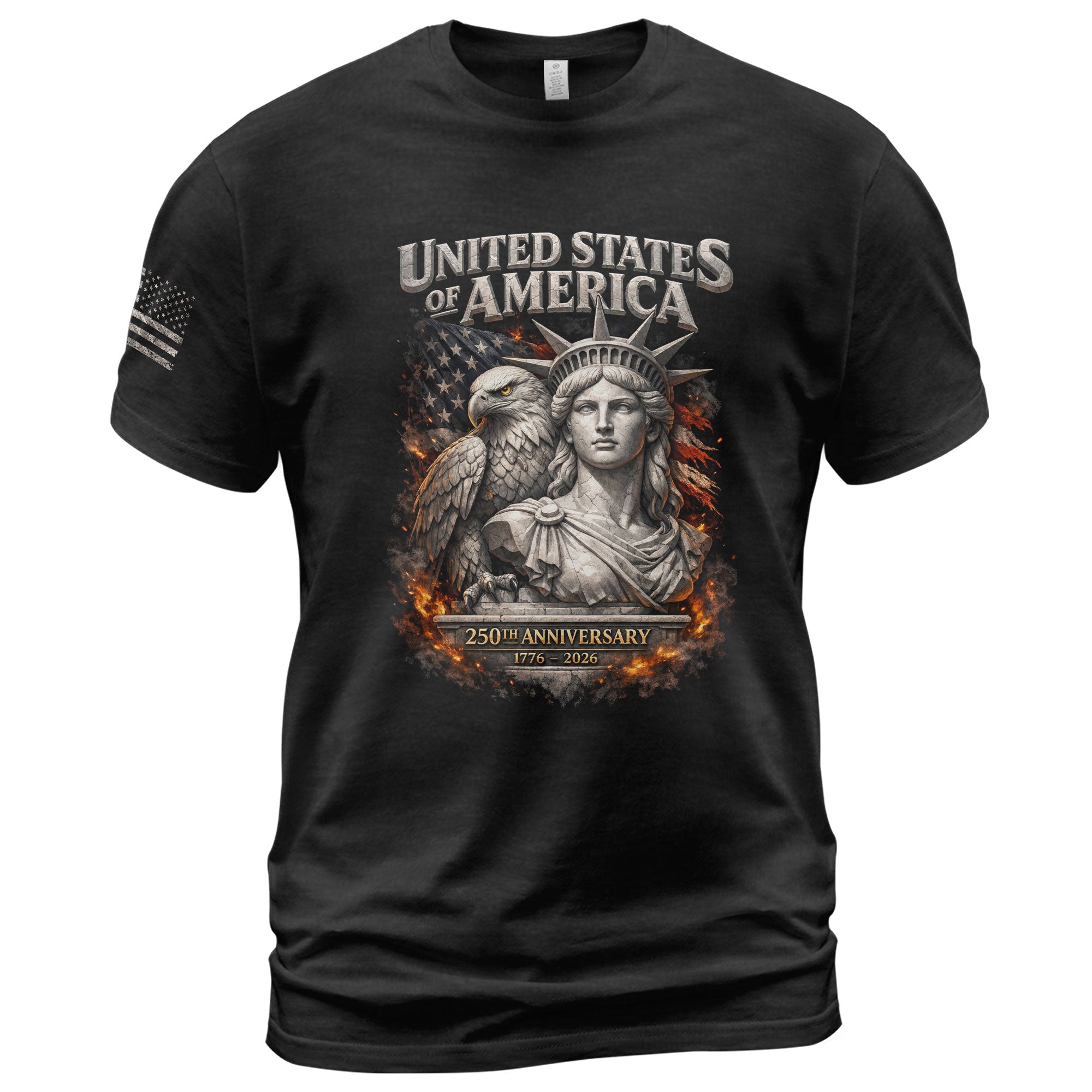 United States 250th Anniversary T-Shirt Eagle Lady Liberty 1776-2026 250 Years Tee
