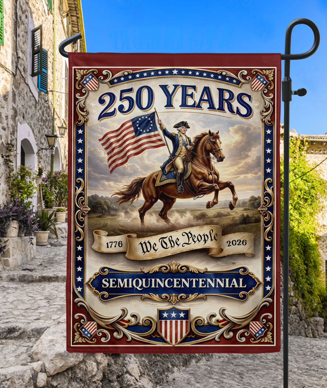 USA 250 Years We The People 1776-2026 George Washington Double Sided House Flag