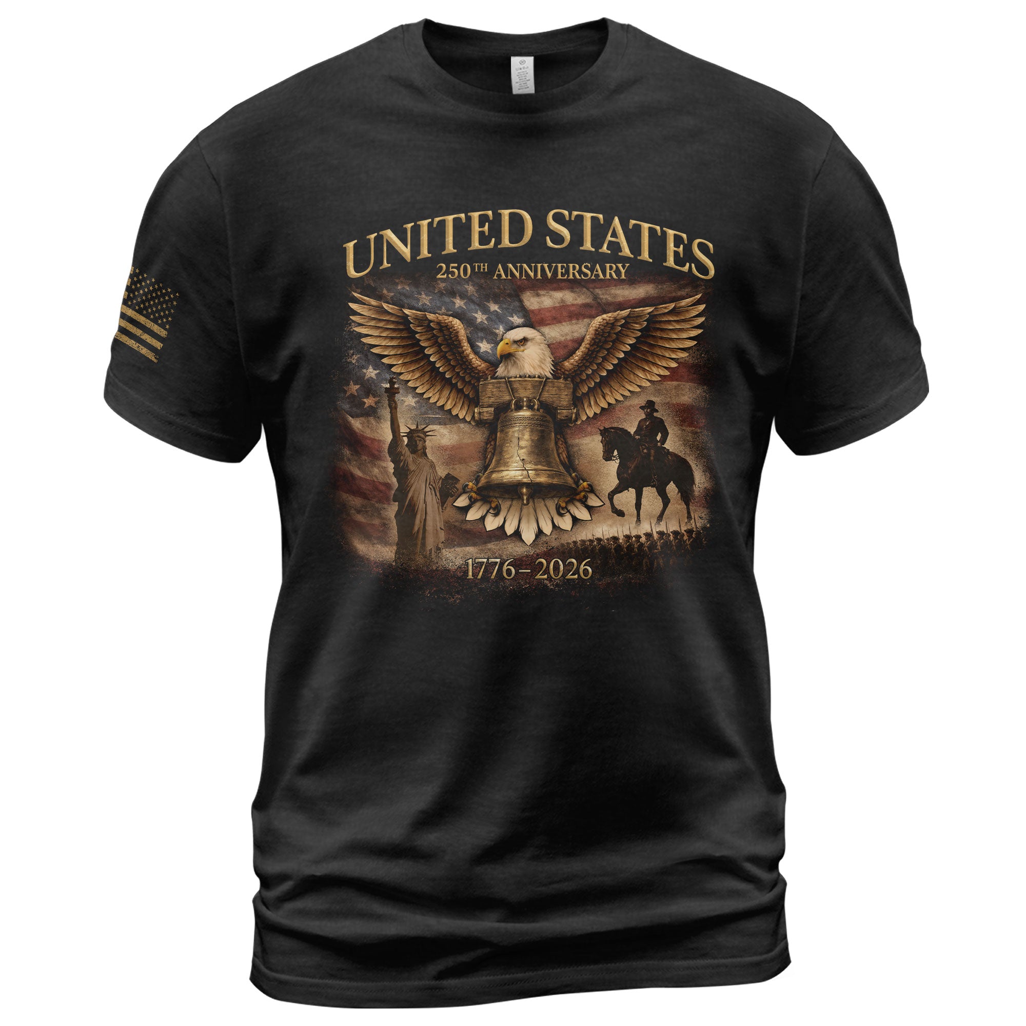 USA 250th Anniversary T-Shirt 1776-2026 Liberty Bell Eagle Patriotic Design