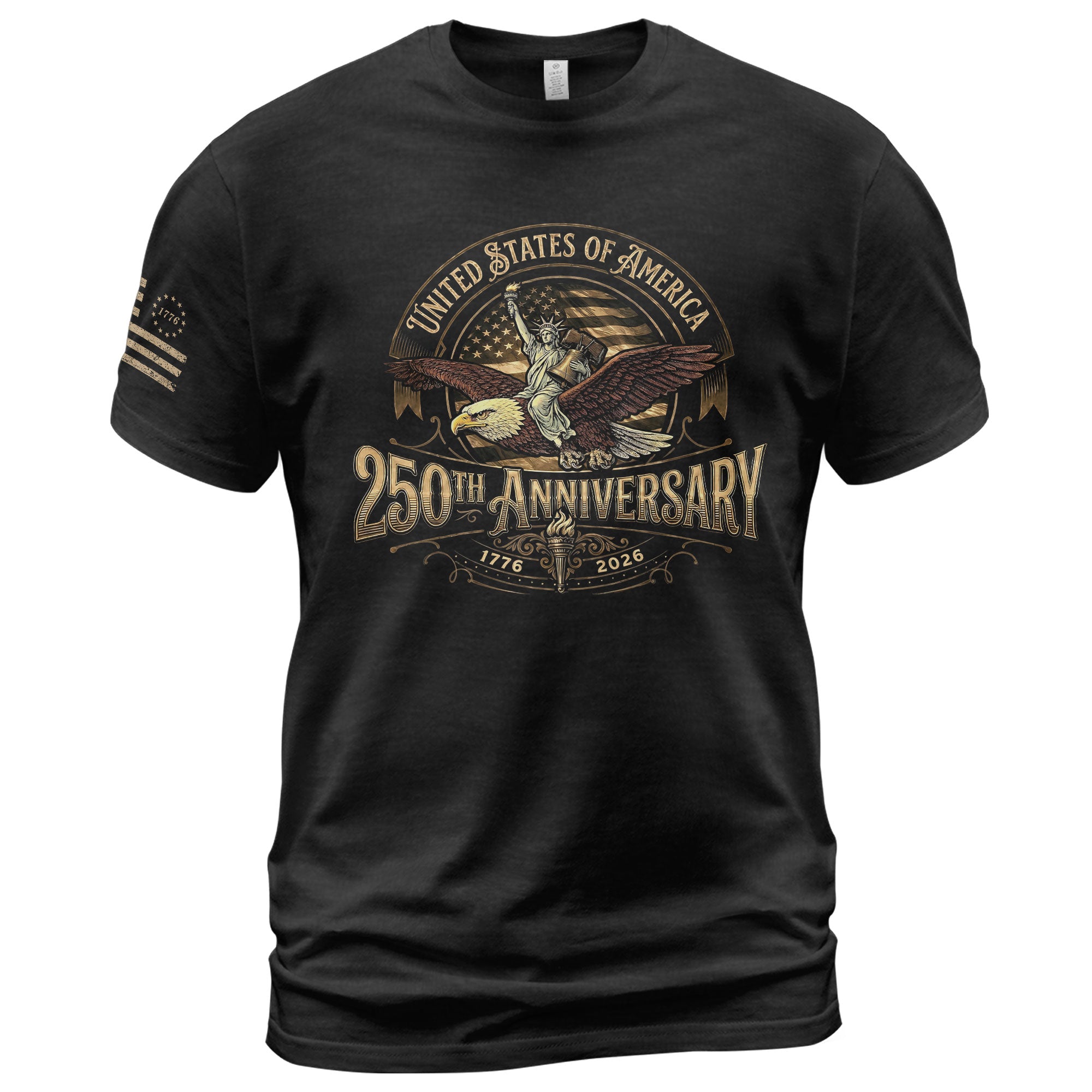 USA 250th Anniversary T-Shirt 1776-2026 Retro Vintage American Eagle Liberty Emblem