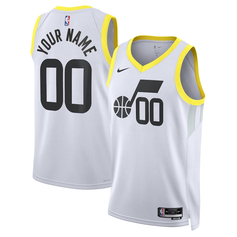 Utah Jazz 2023/24 Association Swingman Custom Jersey White - Unisex