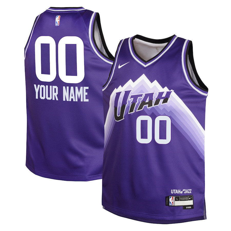 Utah Jazz 2023/24 City Edition Swingman Custom Youth Jersey Purple - Sizes S-3XL