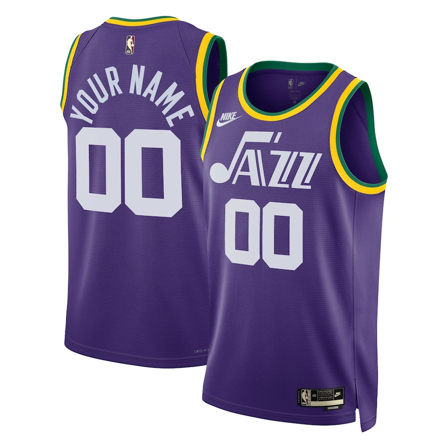 Utah Jazz 2023/24 Hardwood Classic Swingman Custom Jersey Purple Men Sizes S-3XL