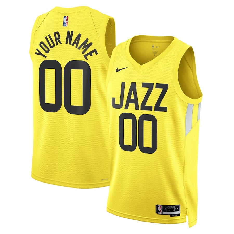 Utah Jazz 2023/24 Icon Swingman Custom Men Jersey Gold Multicolor