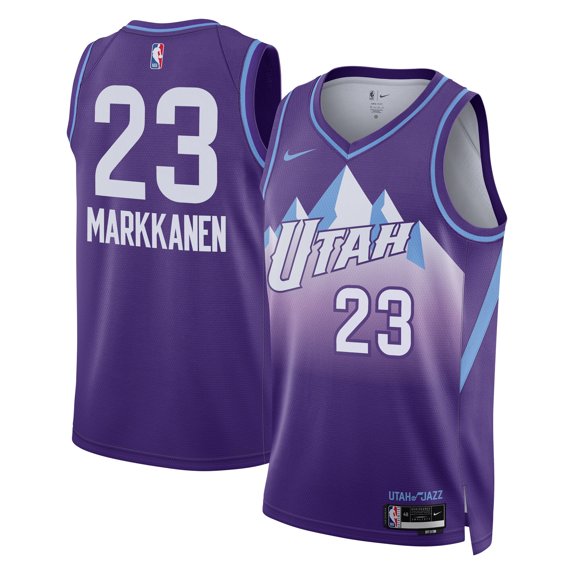 Utah Jazz 2024 City Edition Swingman Jersey Purple Lauri Markkanen Unisex