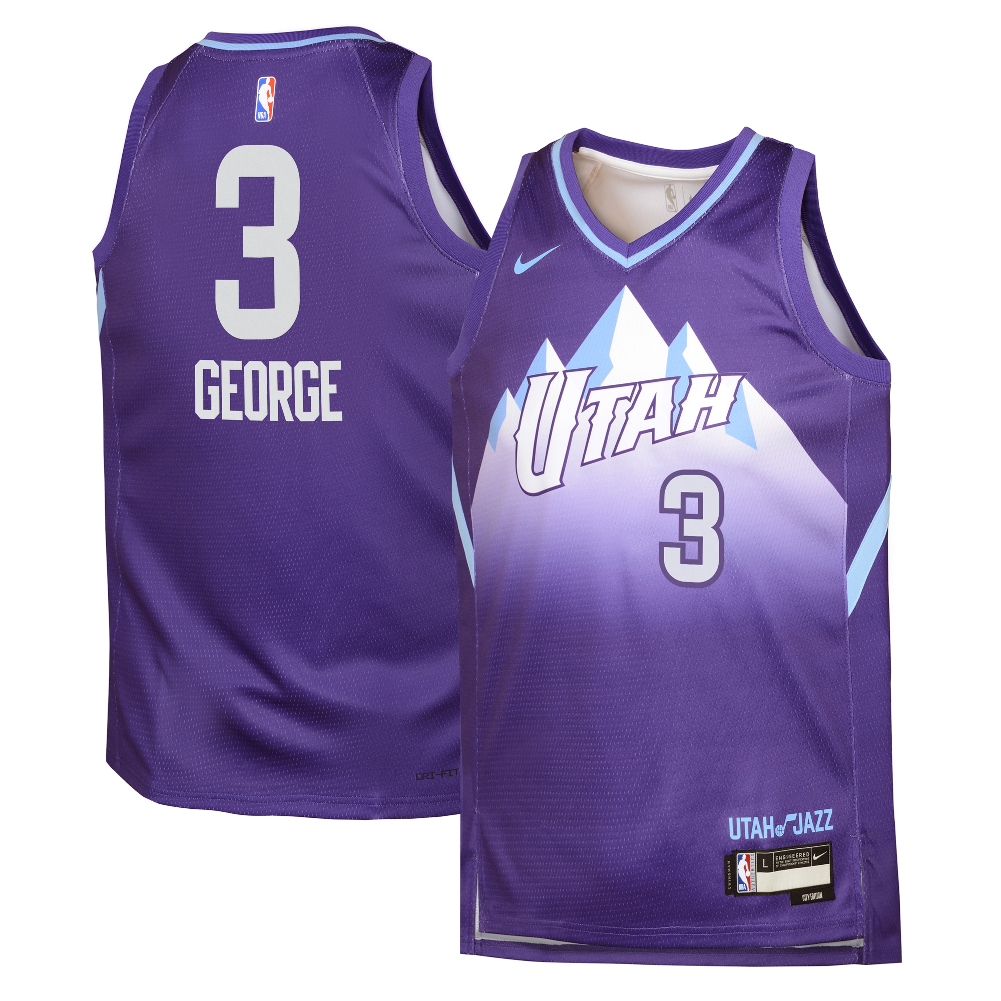 Utah Jazz City Edition Swingman Youth Jersey 2024 Purple Keyonte George S-3XL