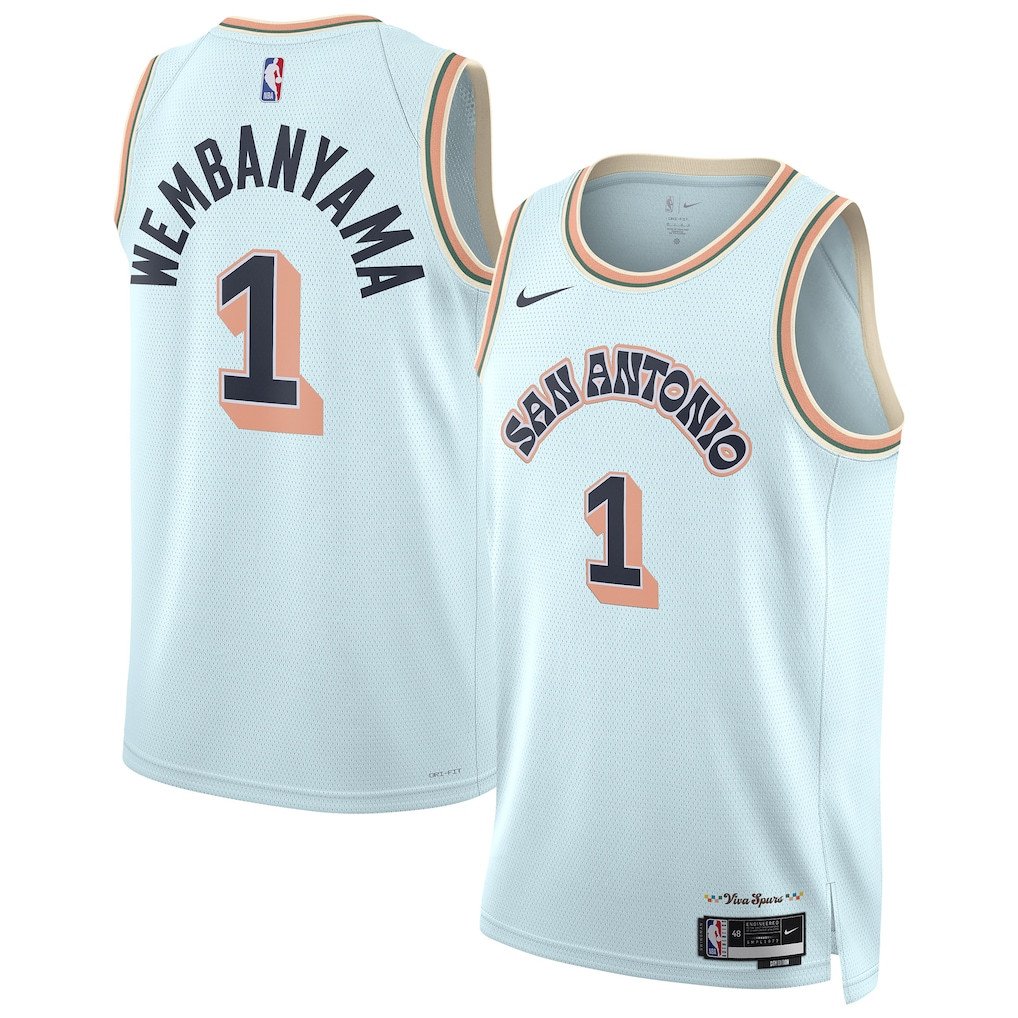 Victor Wembanyama 1 San Antonio Spurs Unisex 2024/25 Swingman City Edition Jersey Light Blue