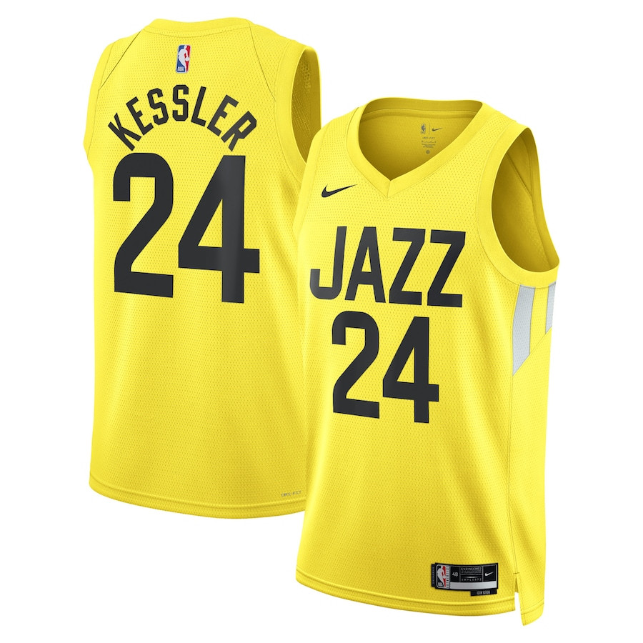 Walker Kessler 24 Utah Jazz Unisex Swingman Jersey Icon Edition Gold