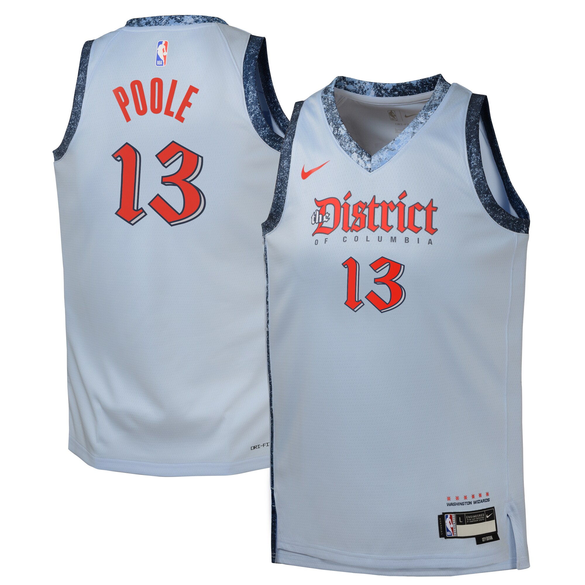 Washington Wizards 2024 City Edition Swingman Jersey Azul Jordan Poole Youth