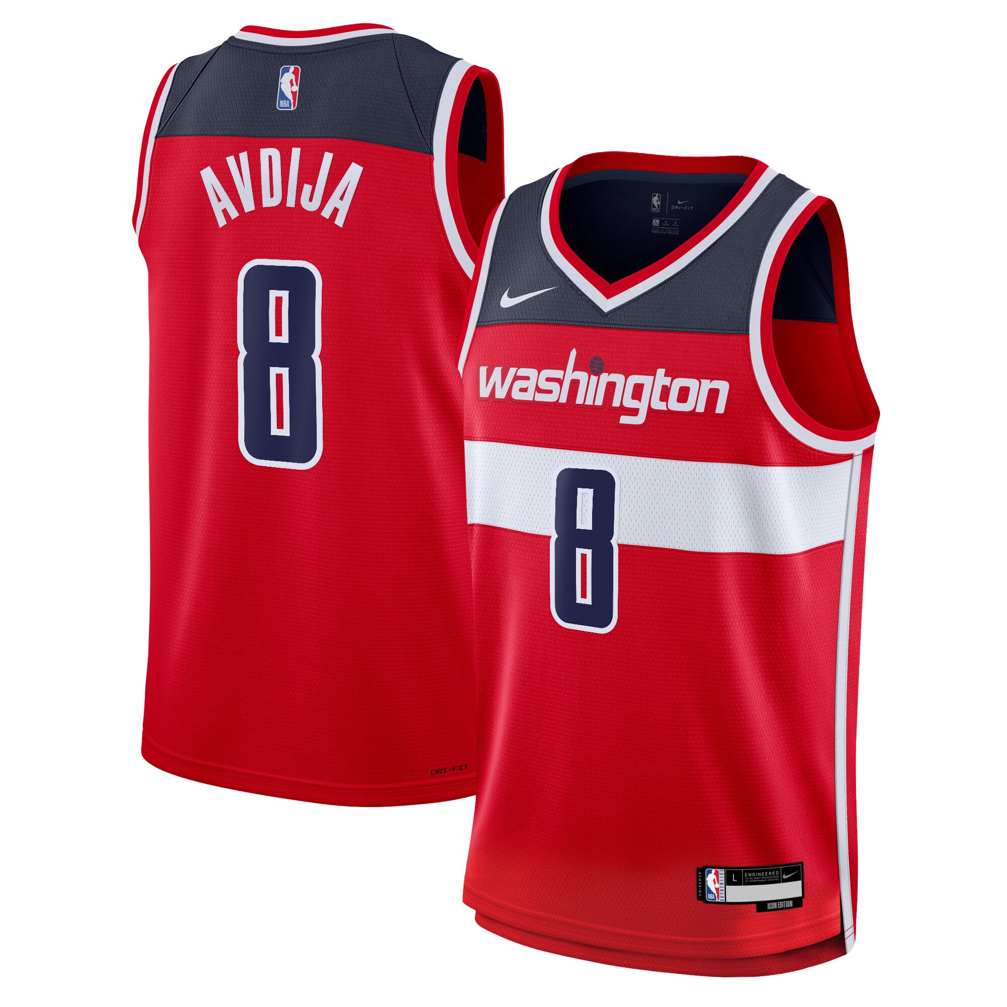 Washington Wizards Deni Avdija Icon Swingman Jersey Red Youth Sizes S-3XL