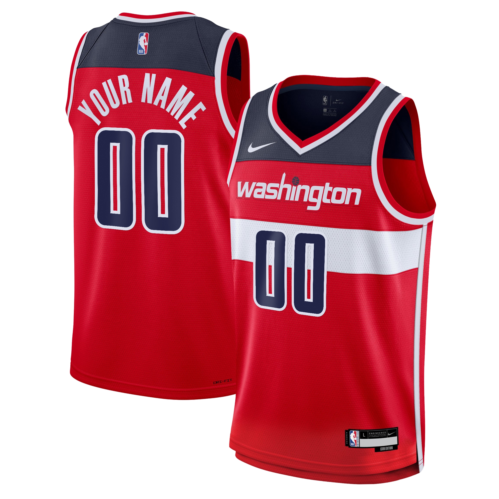 Washington Wizards Icon Swingman Custom Jersey Youth S M L XL 2XL 3XL Multicolor