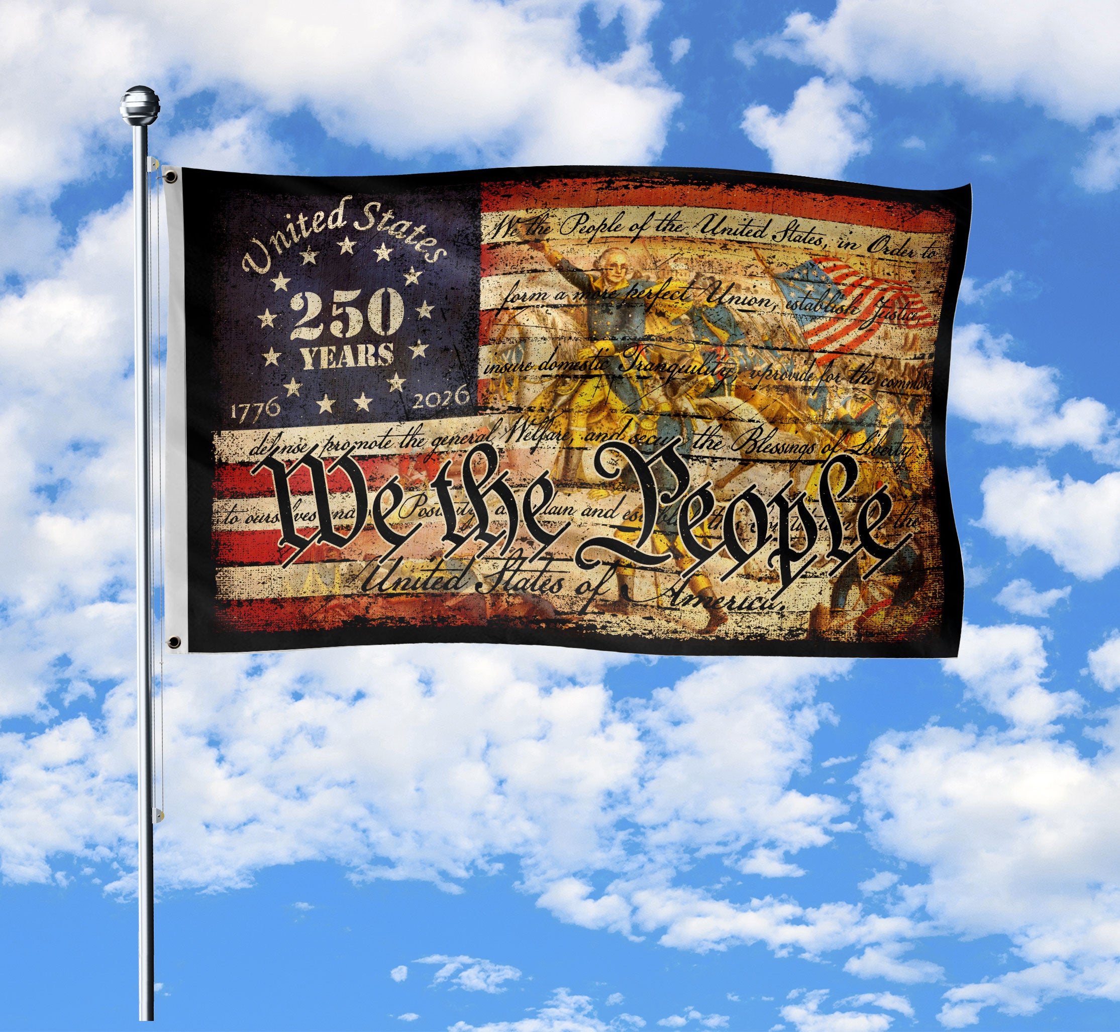 We The People Double-Sided House Flag 250 Years of Freedom Patriotic American 1776-2026