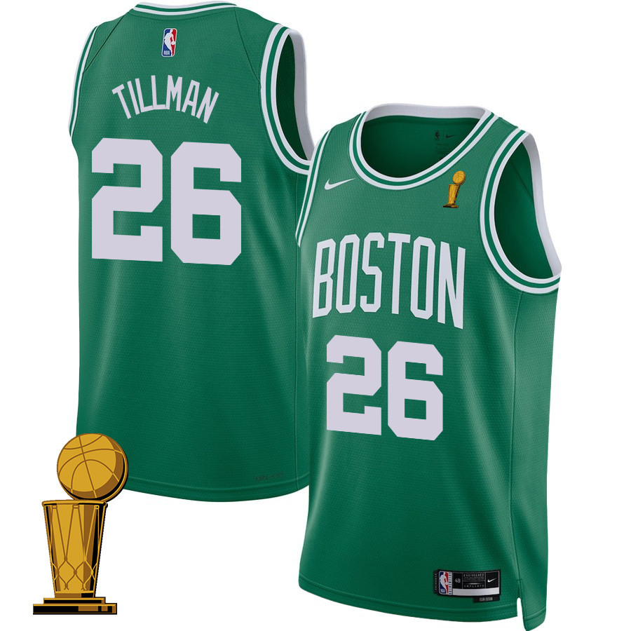 Xavier Tillman 26 Boston Celtics 2024 Finals Champions Jersey Icon Edition Kelly Green