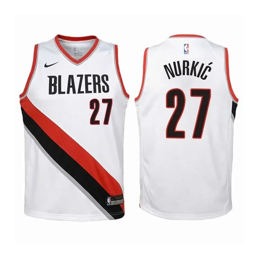 Youth Blazers Jusuf Nurkic 27 Association Edition White Jersey - Unisex