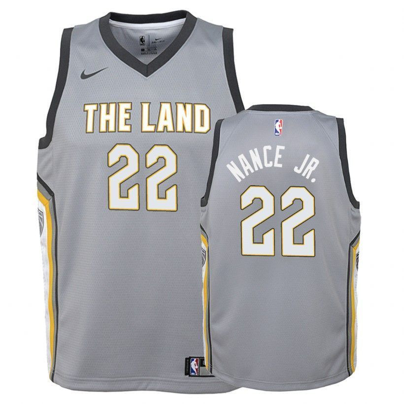 Youth Cavaliers Larry Nance Jr. 22 City Gray Jersey - Unisex Polyester Athletic Wear