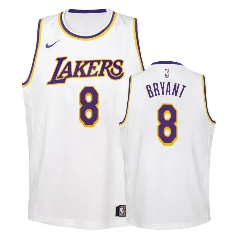 Youth Lakers Kobe Bryant 8 Association White Jersey - Unisex Polyester