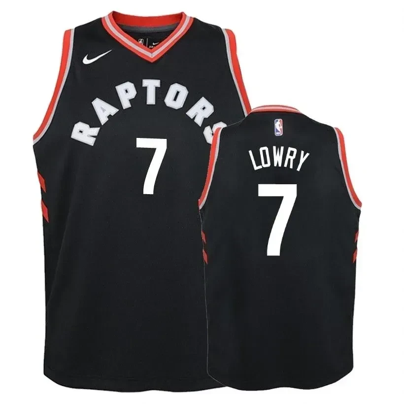 Youth Raptors Kyle Lowry #7 Stitched Black Jersey - Unisex Basketball Fan Jersey S-3XL