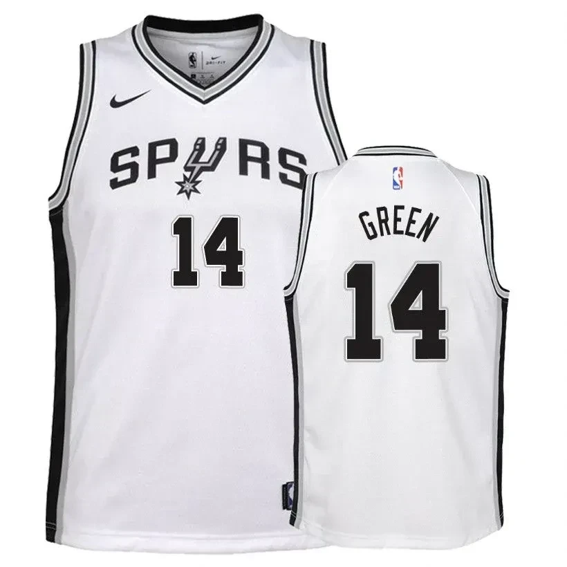 Youth Spurs Danny Green 14 Association White Jersey Unisex Basketball Jersey