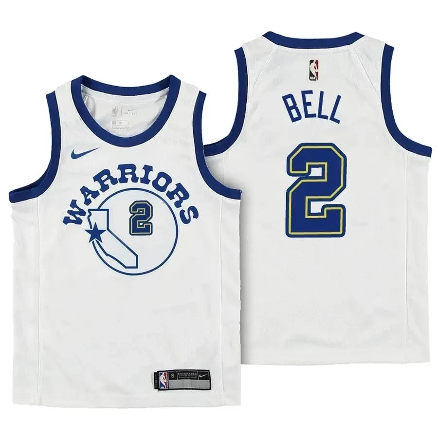 Youth Warriors Jordan Bell 2 Hardwood Classic White Jersey - Unisex Multicolor Polyester S-3XL