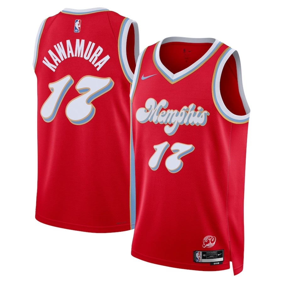 Yuki Kawamura 17 Memphis Grizzlies Unisex 2024/25 Swingman Player Jersey City Edition Red