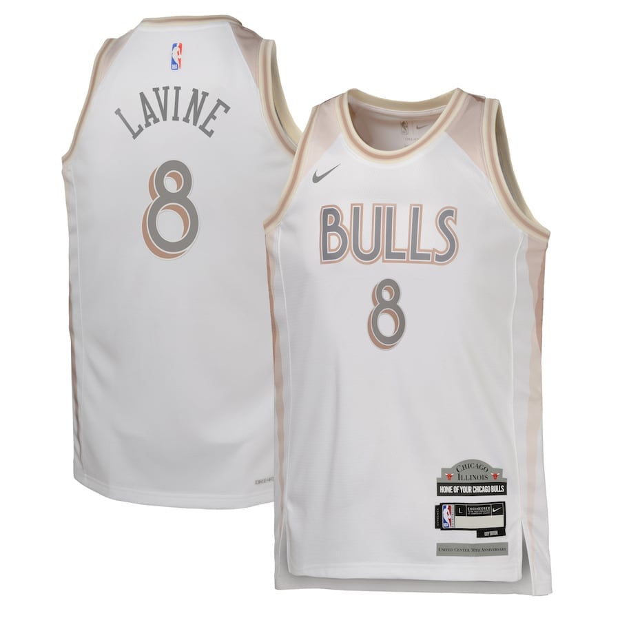 Zach LaVine 8 Chicago Bulls 2024/25 Youth Swingman Jersey City Edition White