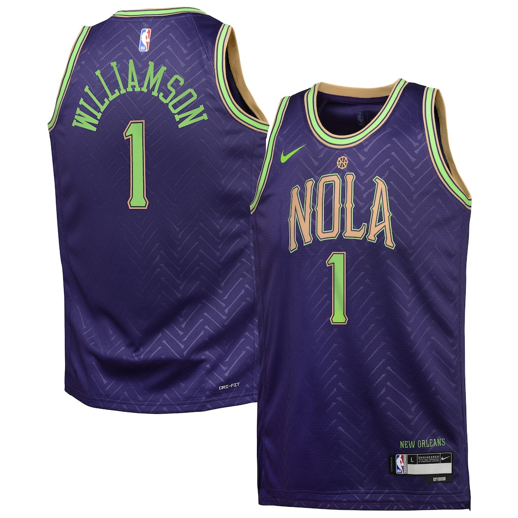 Zion Williamson New Orleans Pelicans Youth City Edition Purple Swingman Jersey 2024/25